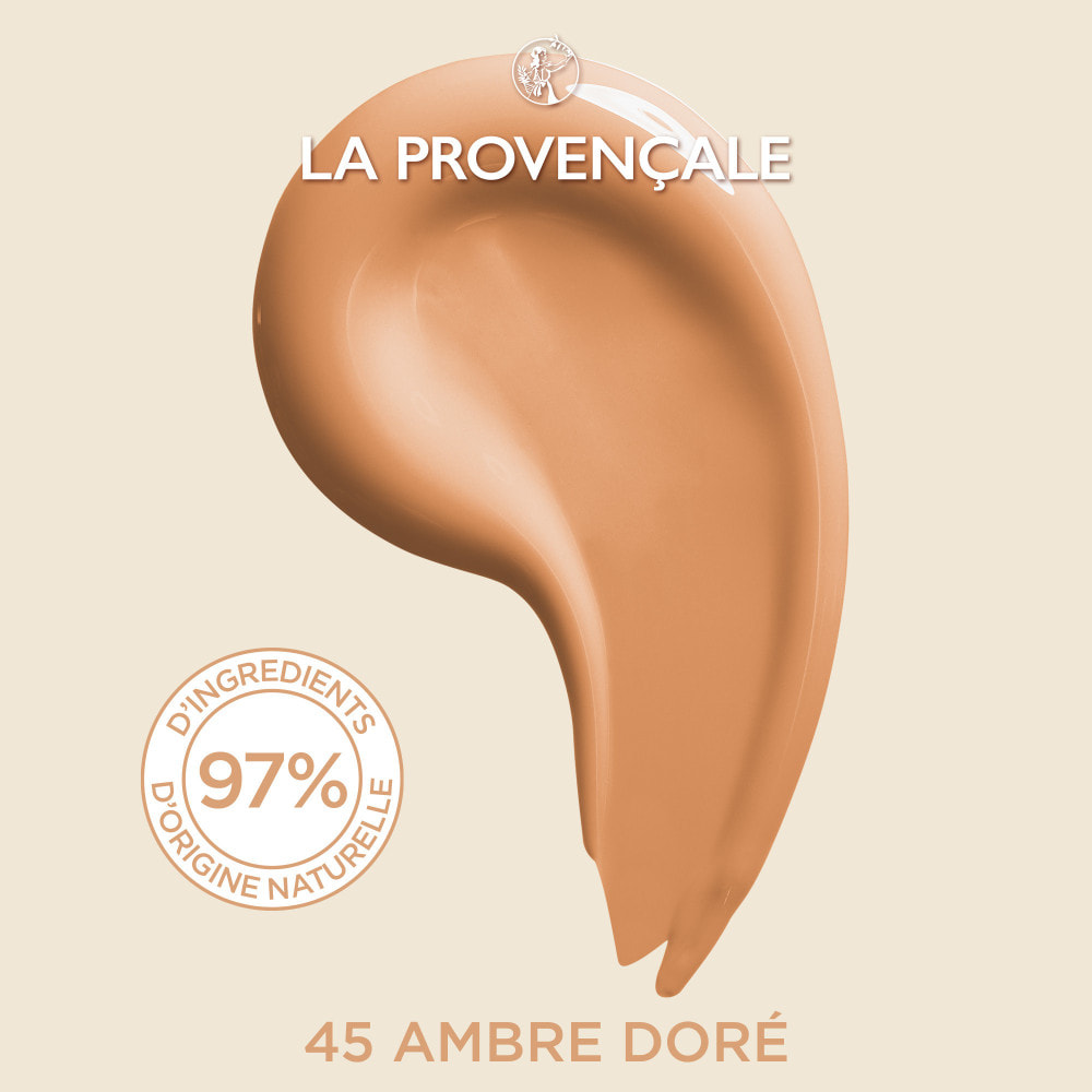 La Provençale Bio Le Fond de Teint Soin Lumière Naturel 45 Ambre Doré 30ml