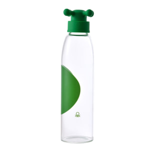 Botella de agua 500ml borosilicato tapa verde de grifo rainbow be