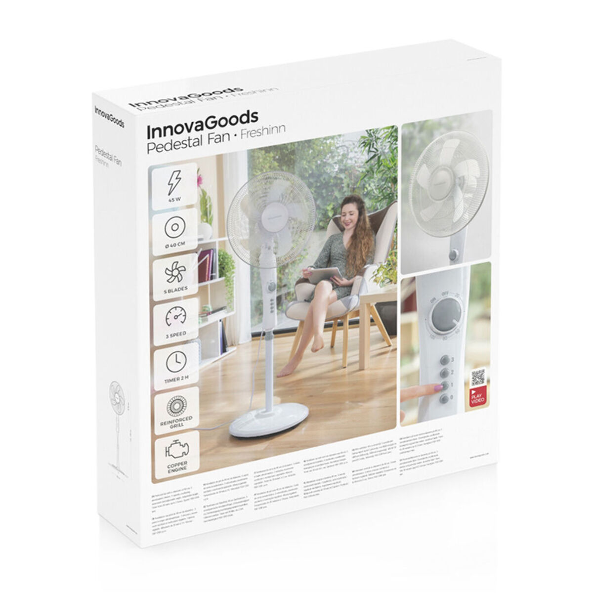 Ventilateur sur Pied InnovaGoods Freshinn Blanc 45 W