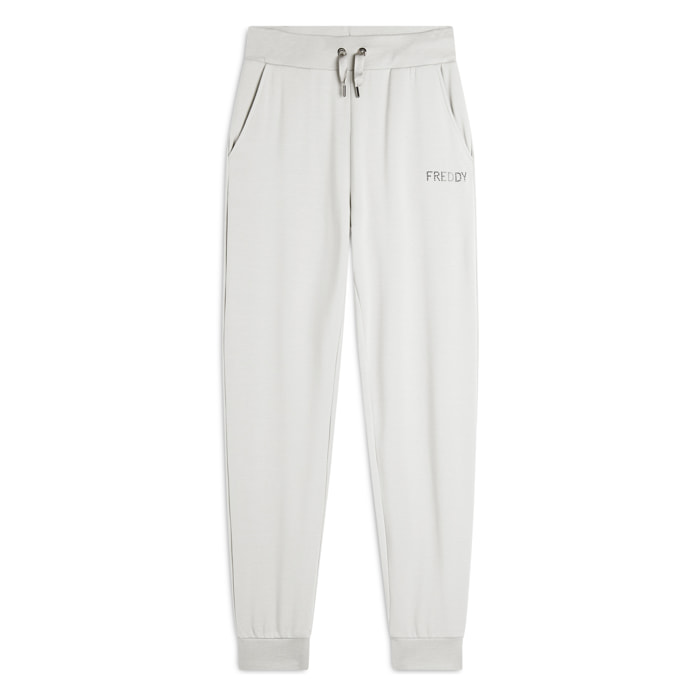 Pantalone Donna in Felpa Viscosa con Logo FREDDY in Strass