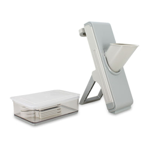 Mandoline verticale en polypropylène gris et acier inoxydable