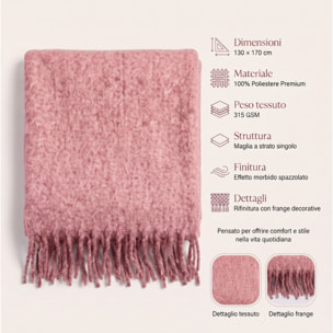 Plaid in poliestere - Rosa