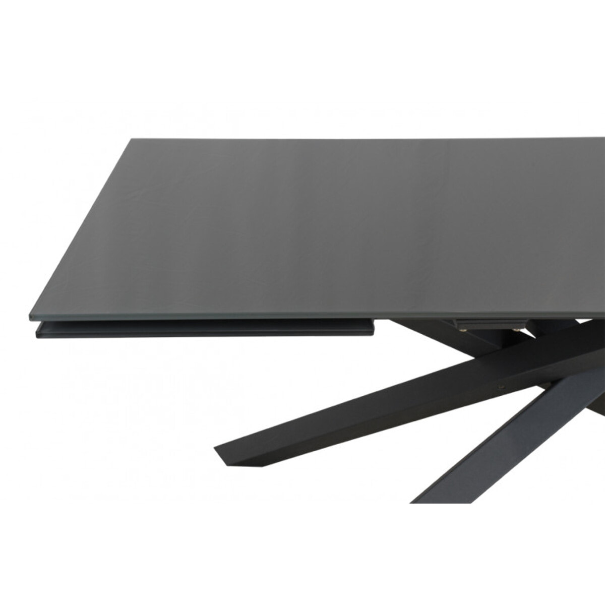 Table extensible plateau en verre gris 160/240 cm - TWIST