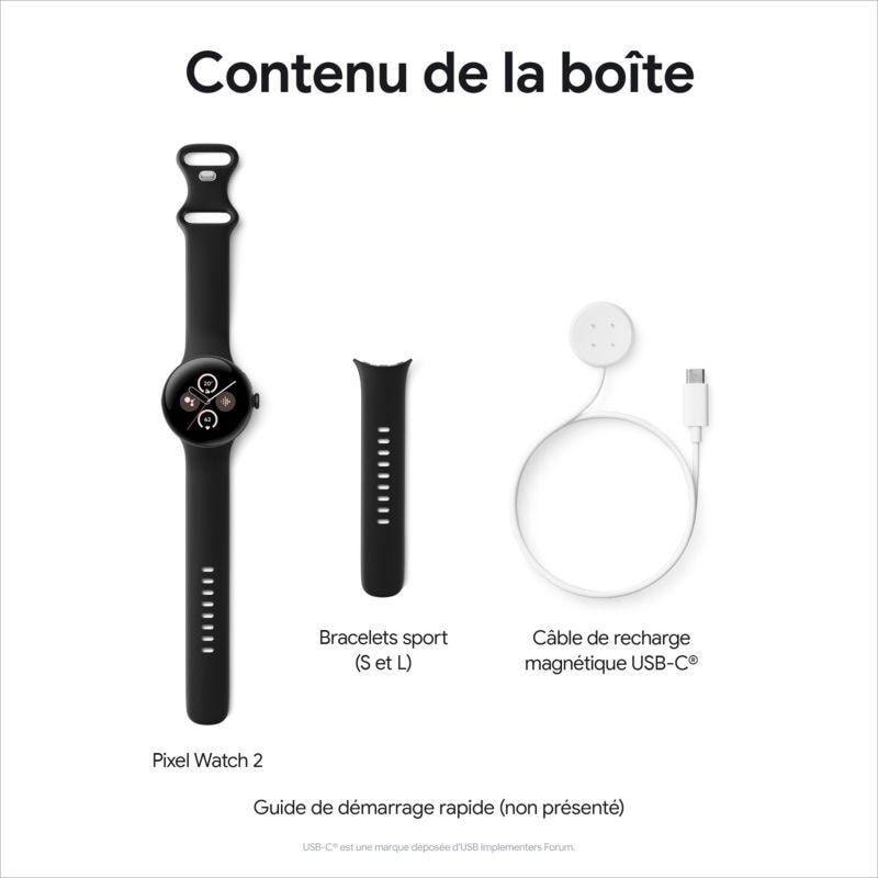 Montre connectée GOOGLE Pixel Watch 2 Noir Mat/Bracelet Noir BT