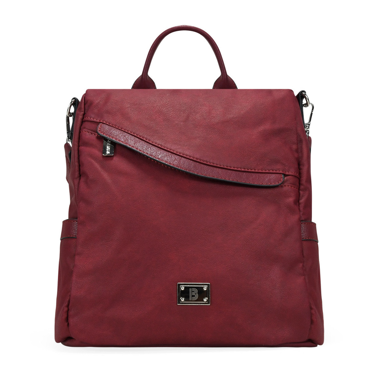 Mochila antirrobo burdeos con cremallera