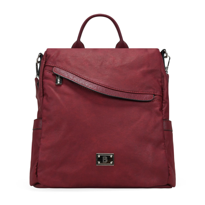 Mochila antirrobo burdeos con cremallera