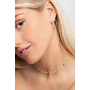 Collana Crystal Colors Argento Placcato Oro