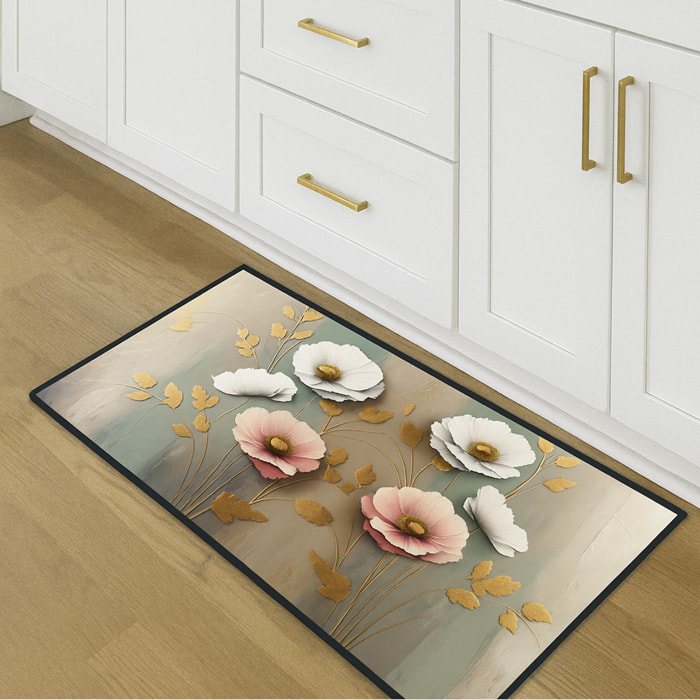 CASSESE HOME Passatoia/Tappeto Bordato in Poliestere con Retro Antiscivolo in PVC Made in Italy_Dec.58