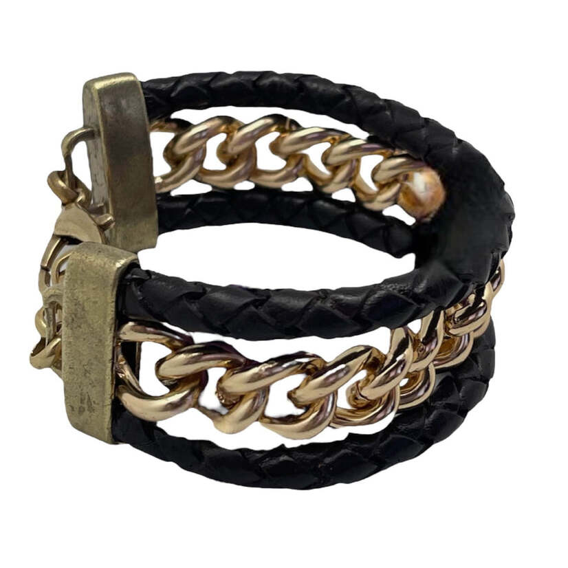 Pulsera canal en dorado