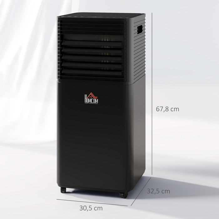 Climatiseur déshumidificateur ventilateur 3 en 1 mobile - 7000 BTU  - télécommande kit installation inclus - noir