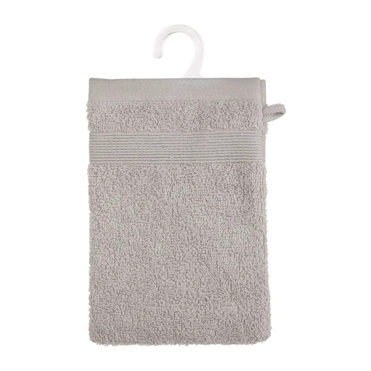 Lot de 2 gants de toilette - coton 450 gr/m² - gris taupe 15x21 cm