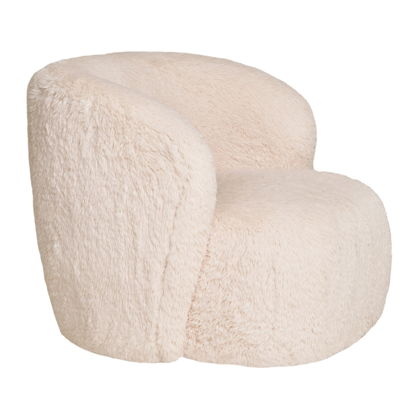 Maeto - fauteuil - en fausse fourrure - Ecru