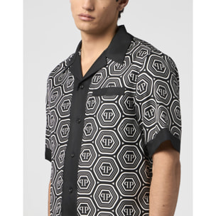 PHILIPP PLEIN Silk Bowling Shirt Monogram 70's