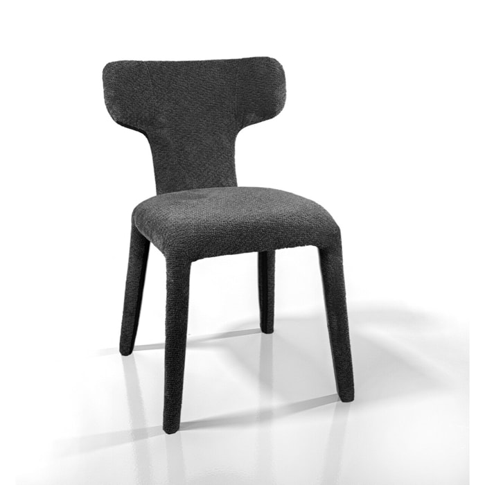 Lot de 2 chaises de salle à manger Tomasucci HERD, en tissu, anthracite, 60 × 50 × 81 cm
