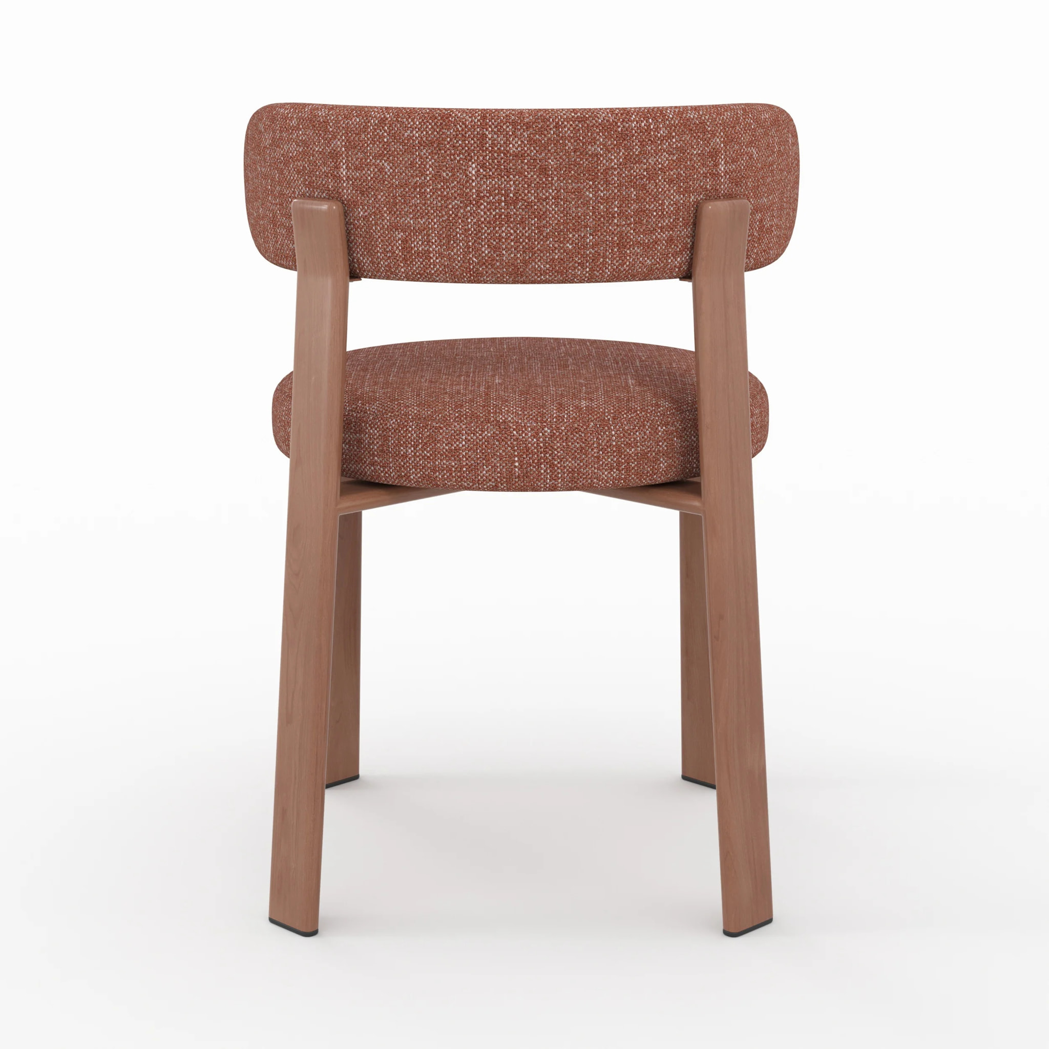 Lot de 2 chaises en tissu texturé brun canelle, pieds en métal - Aura