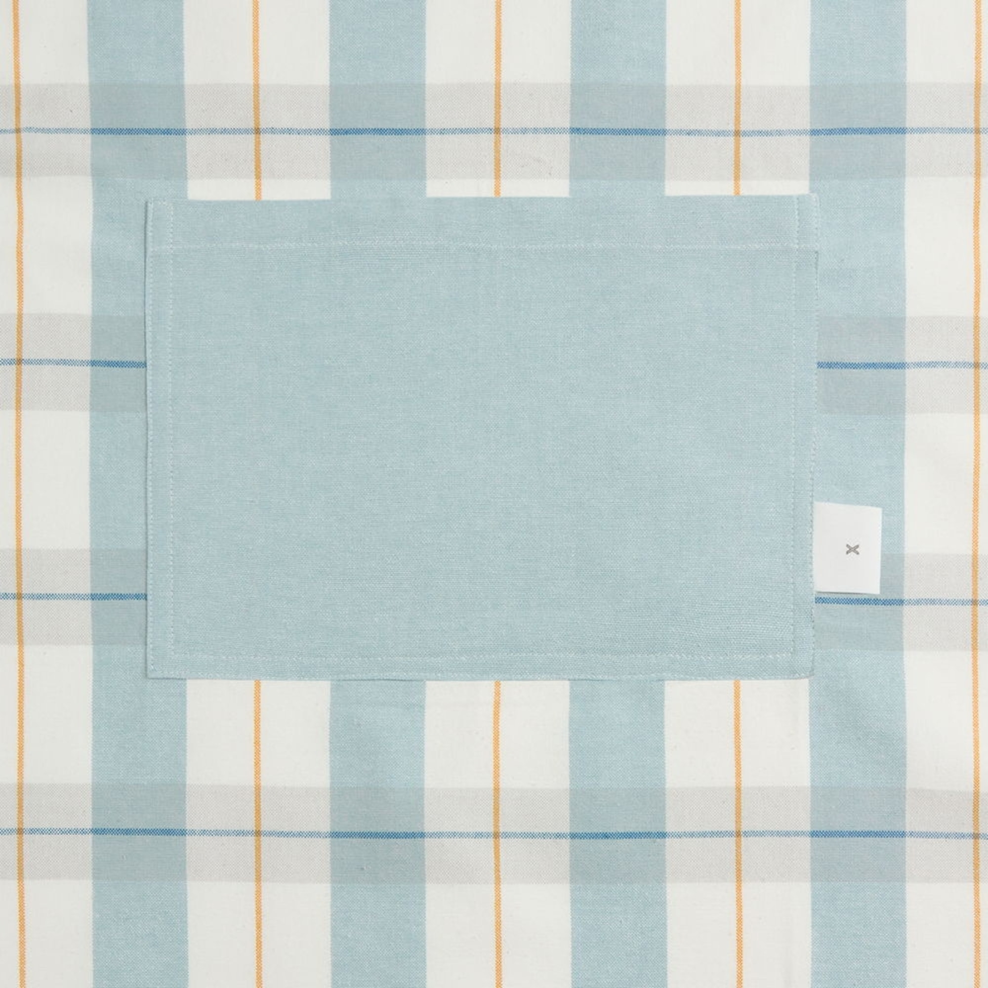 Delantal algodón cuadros Asununi color azul 100% Algodón