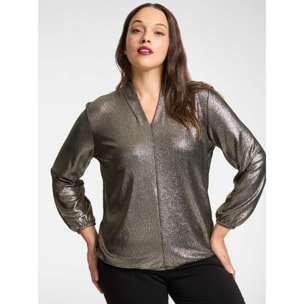 Elena Mirò - Camiseta de punto Lurex - Oro