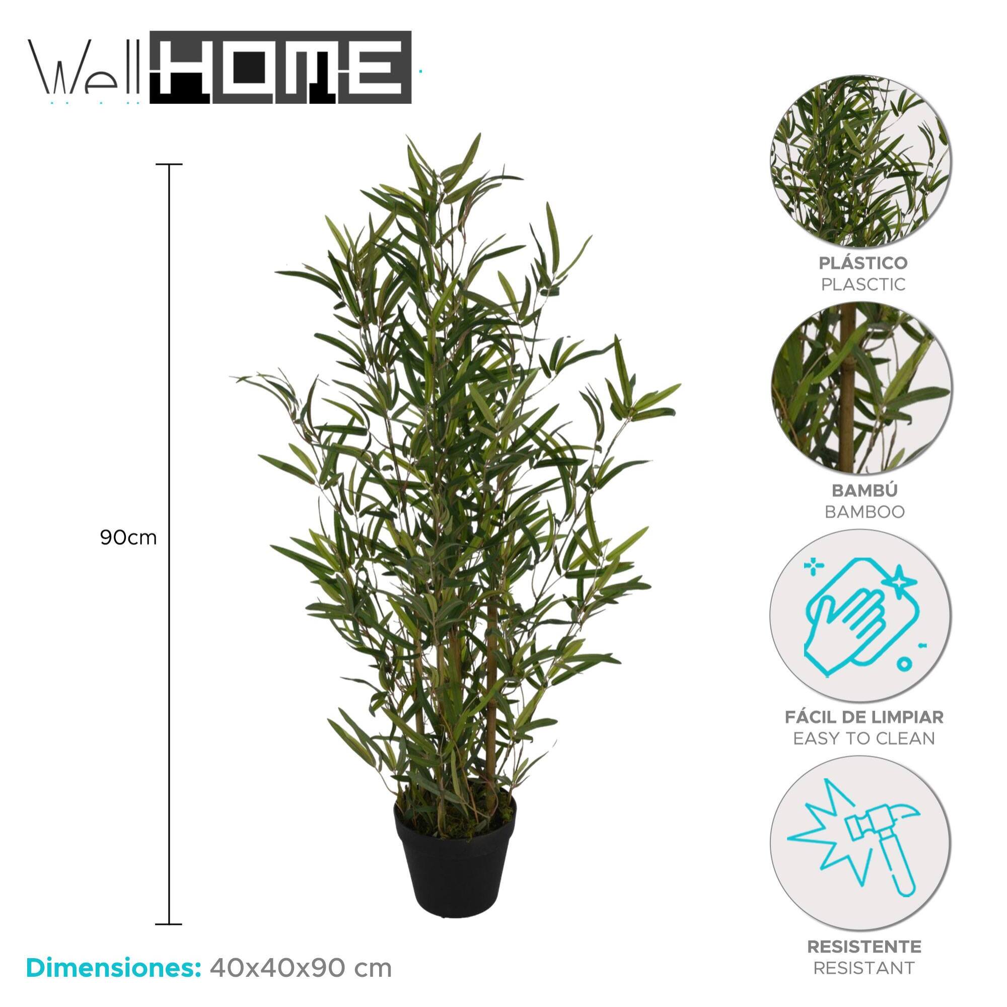 Well home - planta artificial de bambú en maceta h.90cm