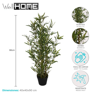 Well home - planta artificial de bambú en maceta h.90cm