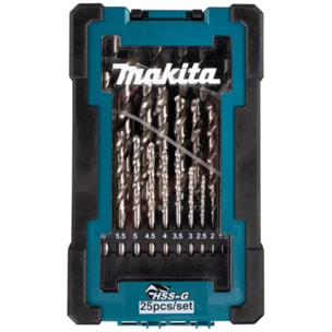 Juego de 25 brocas para metal HSS-G de MAKITA - D-67555