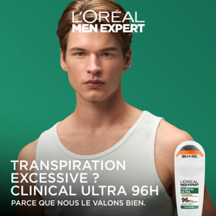 Lot de 6 - L'Oréal Men Expert Clinical Ultra Détranspirant Bille 96h anti-transpirant & anti-odeurs 50ml