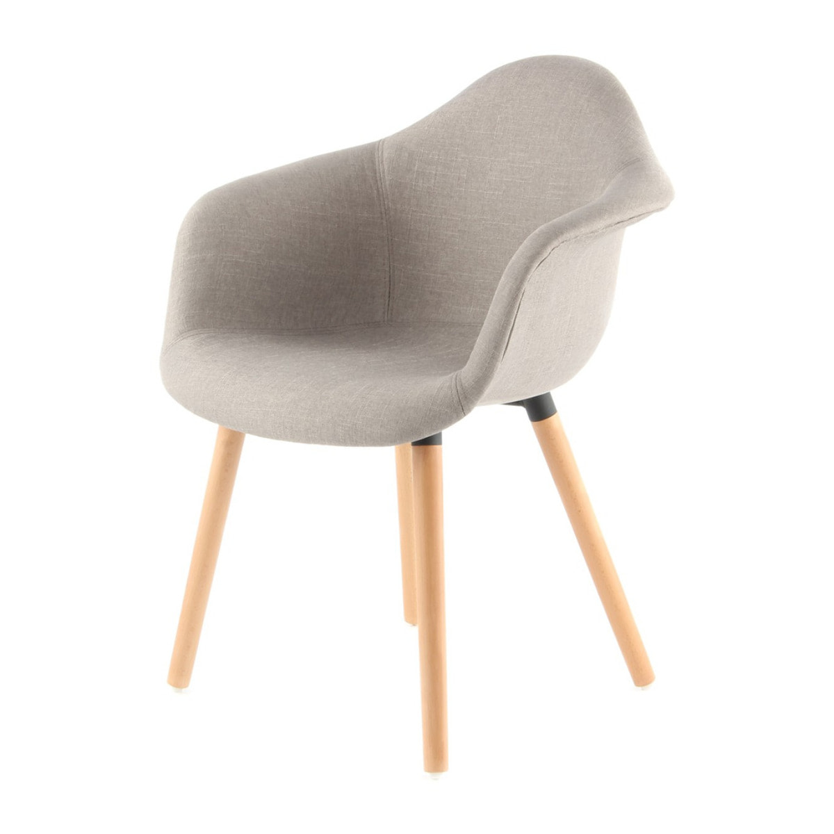Set di 2 sedie da pranzo Winston in tessuto beige e legno