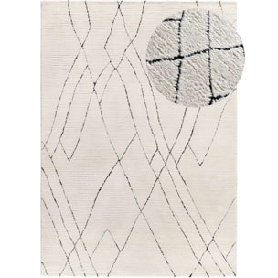TURIN Alfombra bereber con relieve en blanco y negro, varias medidas disponibles