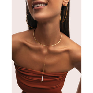 Choker Y Pearl Acero Baño Oro