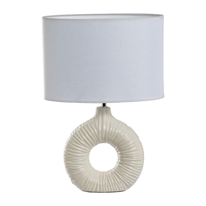 Lampada Da Tavolo Comodino Ricaricabile Accensione On/Off Modello Idra Bianco