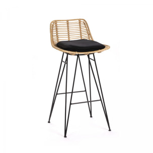 Capurgana - Lot de 2 chaises de bar design en rotin 67cm - Couleur - Naturel