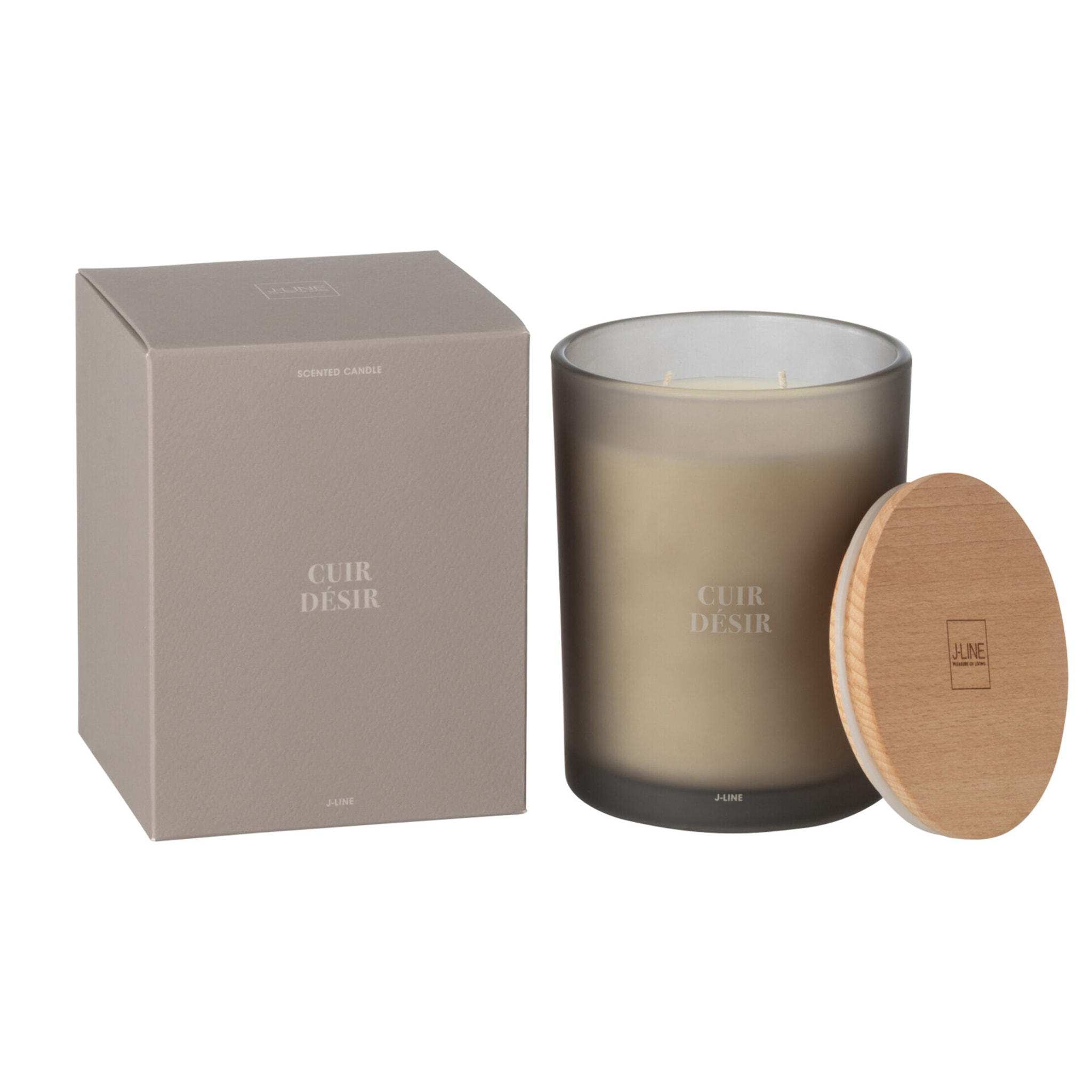 J-Line bougie parfumée Accords Essentiels - Cuir Désir - verre - brun - 52H