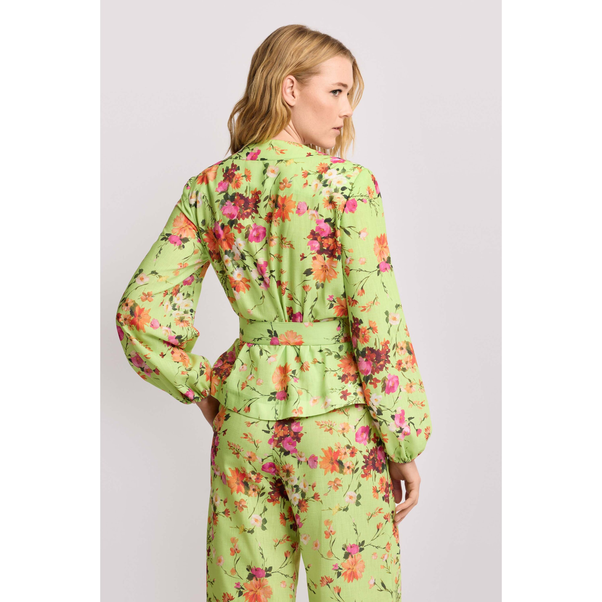 Kocca - Blusa in tessuto a stampa floreale Donna, Fantasia floreale, Scollo a V