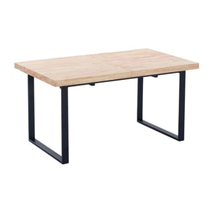 Mesa de comedor extensible Natural Roble salvaje - Negro