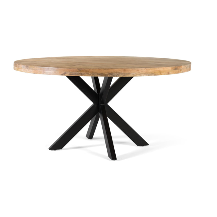 Mesas de Comedor de Madera de Mango 120 Cm Estilo Rústico Industrial