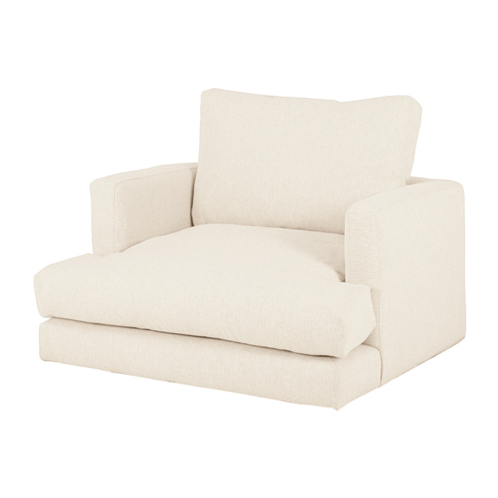 Sillón tono blanco roto de 105cm Alto: 85 Largo: 108 Ancho: 105