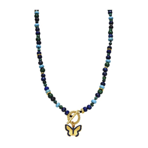 Collar con Lapislazuli Natural acabado oro 18k