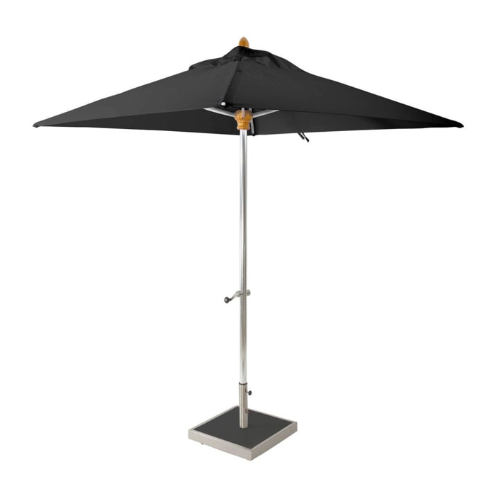 Parasol en aluminium et toile noire 200cm GALILEO