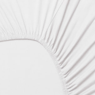 Sábana bajera 100%algodón 180tc color blanco logo bordado el ganso