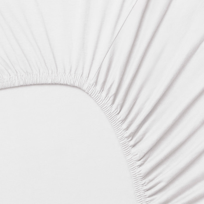 Sábana bajera 100%algodón 180tc color blanco logo bordado el ganso