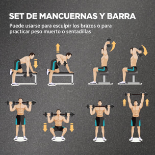 Juego de Mancuernas Ajustables, 2 en 1, 15kg, Juego de Pesas con Barra de Conexión y Mango Antideslizante, Pesas y Mancuernas para Hombres y Mujeres, Ejercicio de Fitness, Casa Gimnasio