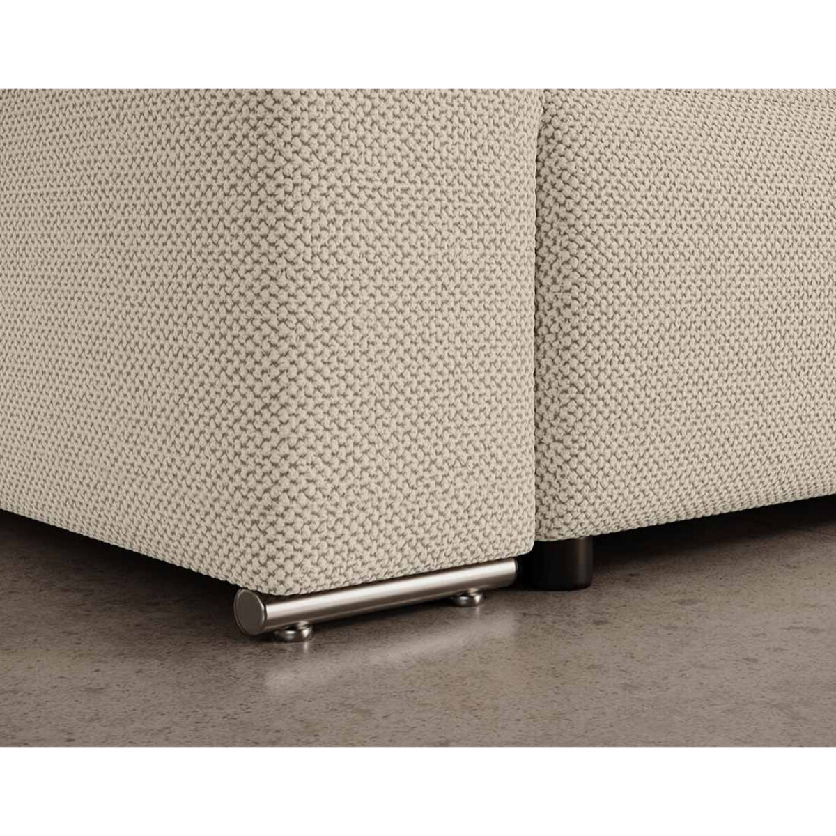 Gabriel - Canapé panoramique en U 7 places convertible avec coffre en tissu texturé - Beige