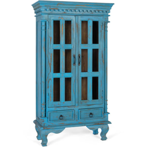 Vitrine en bois de manguier 90 cm style rustique vintage