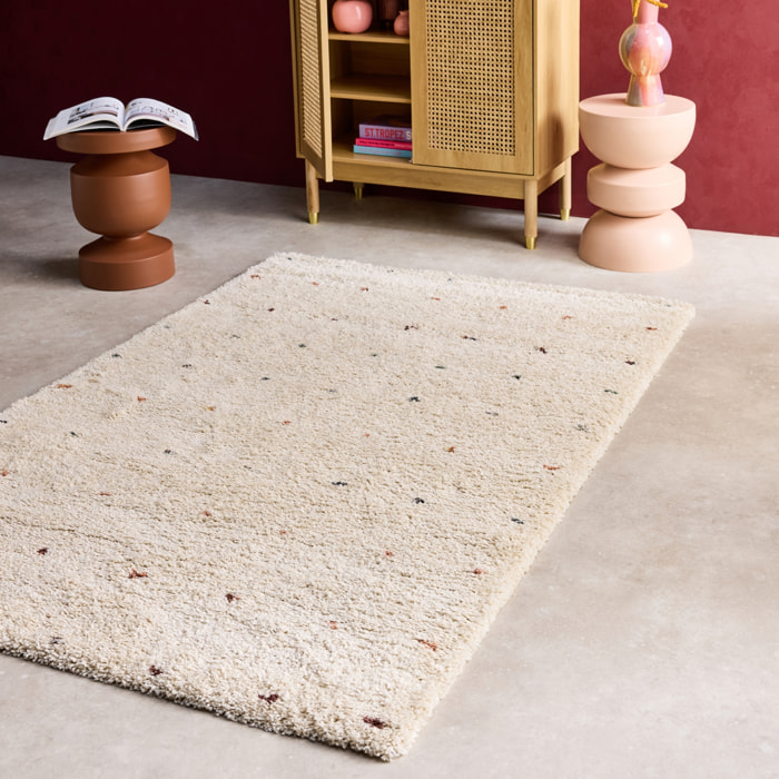 Tapis intérieur enfant crème et multicolore à petits pois HAZEL