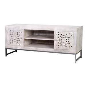 Mueble tv - madera de mango - 55x130x40cm