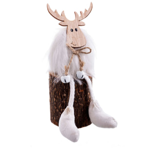 Figure cerf roit bois 17cm