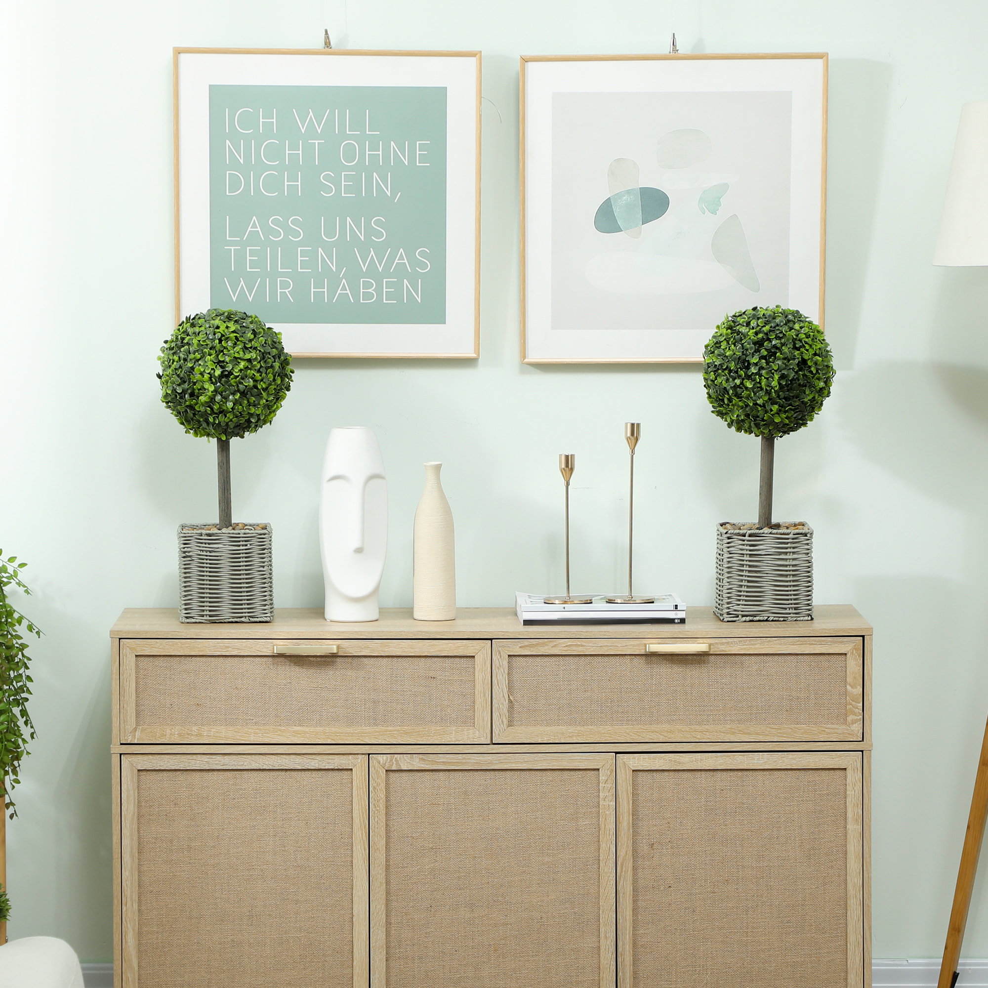 Lot de 2 plantes artificielles 50H cm en plastique vert