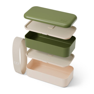 Set repas lunch box 2 étages 1L + Accessoires