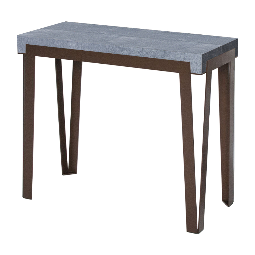 Console extensible 90x40/300 cm Rio Gris Béton cadre Ruille