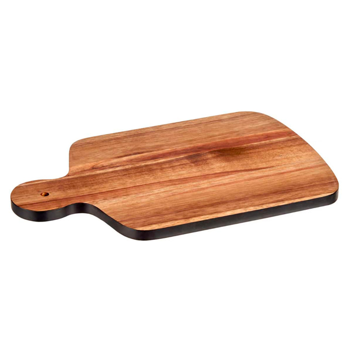 TABLA CORTAR MADERA CON BORDE NEGRO 40CM