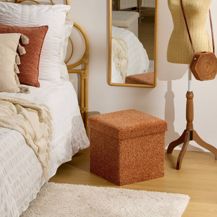 Pouf Coffre Pliable Oxia 38x38cm Ambre